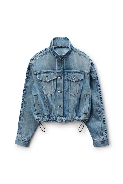 Alexander Wang Denim Track Jacket Vintage Light Indigo In Blue