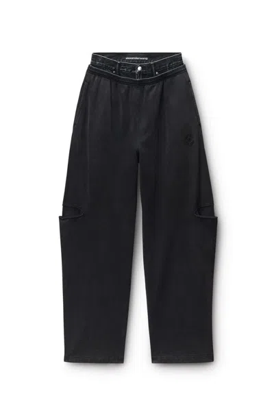 Alexander Wang Denim Waist Sweatpant In Black