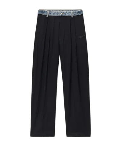 Alexander Wang Denim Waistband Mid-rise Pant In Black
