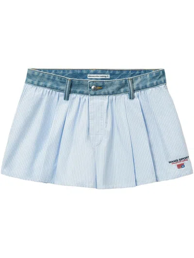 Alexander Wang Denim Waistband Short Clothing In Blue