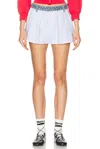 Alexander Wang Denim Waistband Short In Oxford Blue & White
