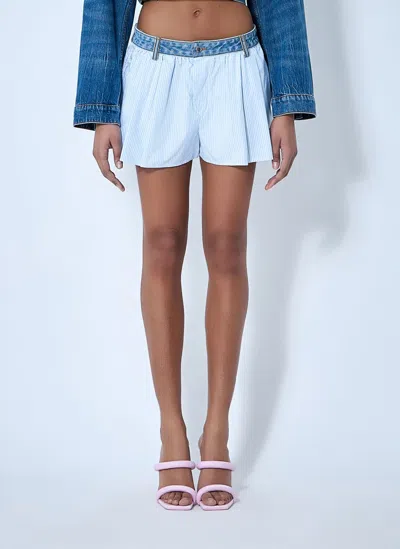 ALEXANDER WANG DENIM WAISTBAND SHORTS