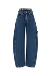 Alexander Wang Logo Elastic Prestyle Rounded Jeans In Deepblue