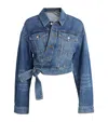 Alexander Wang Wrapped Denim Trucker Jacket In Blue