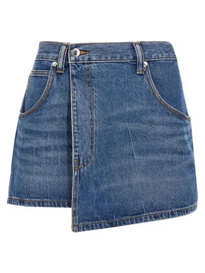 ALEXANDER WANG DENIM X ALEXANDER WANG 'DECONSTRUCTED WRAPPED' SKIRT