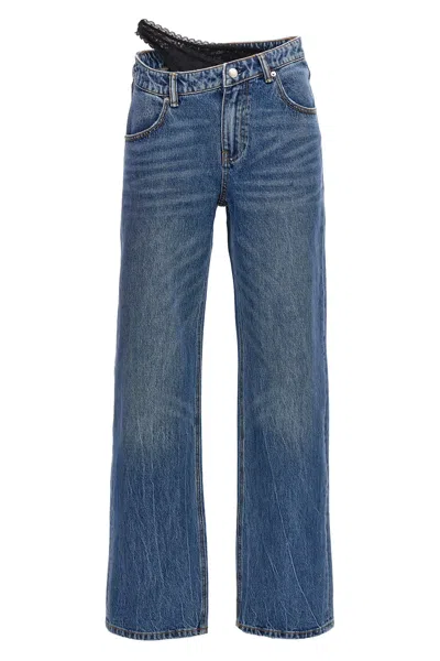 ALEXANDER WANG DENIM X ALEXANDER WANG 'DIP SIDE LACE UNDIE' JEANS
