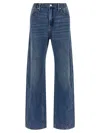 Alexander Wang Wide-leg Denim Jeans With Embossed Logo Detail In Black