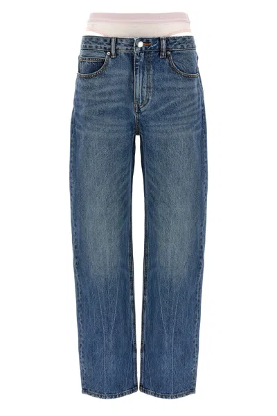 ALEXANDER WANG DENIM X ALEXANDER WANG 'SLIT HEM PRESTYLE HOTFIX MESH UNDIE' JEANS