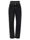 Alexander Wang Slit Hem Prestyle Hotfix Mesh Undie Jeans In Black