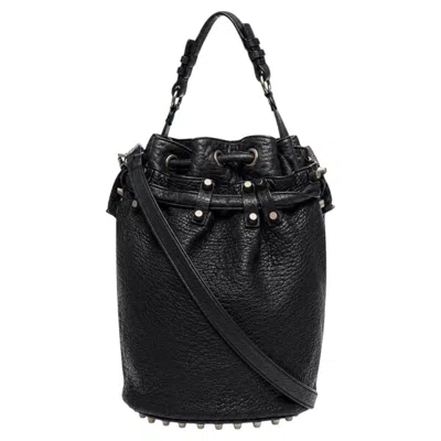 Pre-owned Alexander Wang Diego Leather Bucket Bag In Black