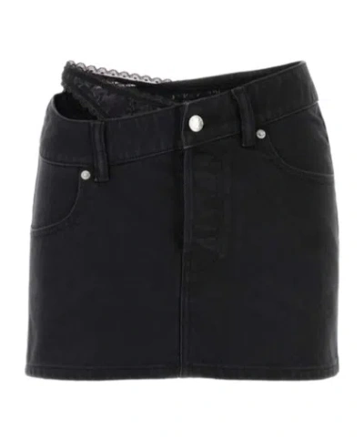Alexander Wang Trendy Mini Denim Skirt In Black