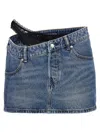 Alexander Wang Dip Side Lace Undie Mini Skirt In Multi