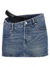 Alexander Wang Dip Side Lace Undie Mini Skirt In Multi