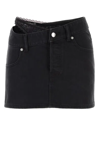 ALEXANDER WANG ALEXANDER WANG BLACK DENIM MINI SKIRT