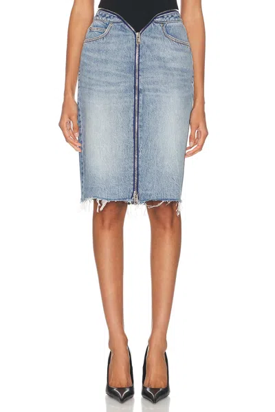 Alexander Wang Dipped V Zip Waistband Skirt