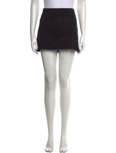 Pre-owned Alexander Wang Distressed Accents Mini Skirt In Black