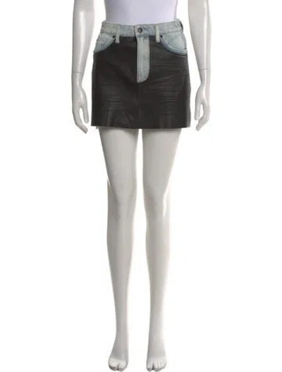 Pre-owned Alexander Wang Distressed Accents Mini Skirt In Black