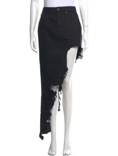 Pre-owned Alexander Wang Distressed Accents Mini Skirt In Black