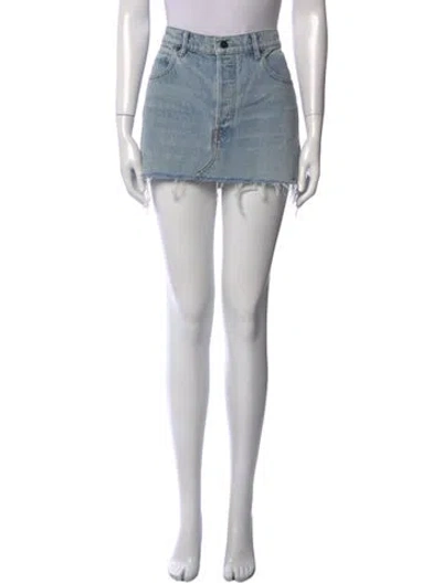 Pre-owned Alexander Wang Distressed Accents Mini Skirt In Blue