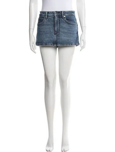Pre-owned Alexander Wang Distressed Accents Mini Skirt In Blue