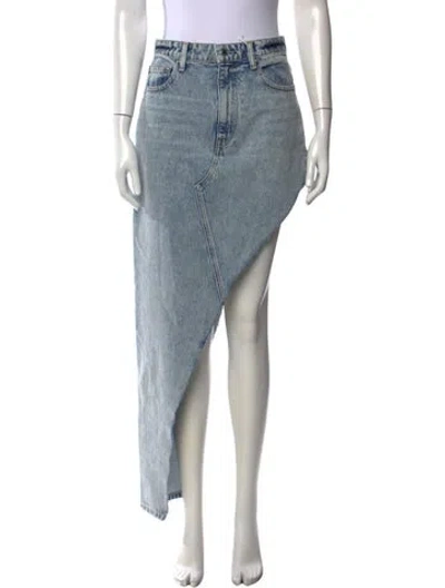 Pre-owned Alexander Wang Distressed Accents Mini Skirt In Blue