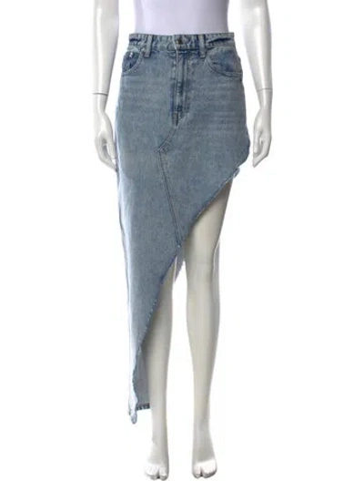 Pre-owned Alexander Wang Distressed Accents Mini Skirt In Blue