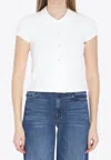 Alexander Wang Cropped Polo-style Cardigan In White