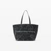Alexander Wang Distressed Grey Leather Punch Tote In Animal Print