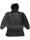 Alexander Wang Distressed Hoodie In Black