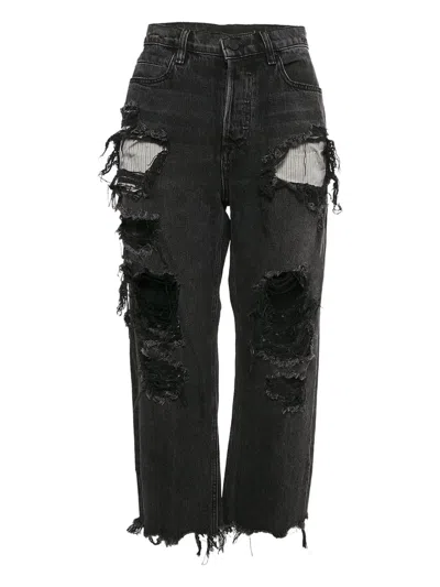 Pre-owned Alexander Wang Distressed Jeans In Black