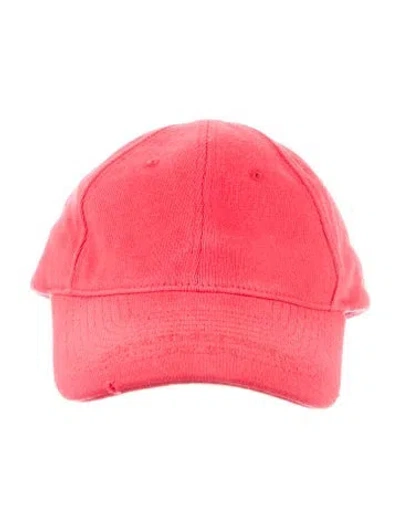 Pre-owned Alexander Wang Distressed Jersey Baseball Cap In Red