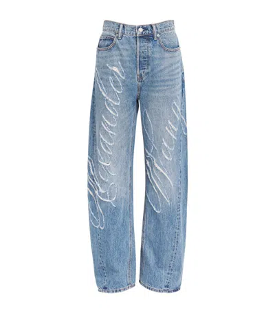 ALEXANDER WANG DISTRESSED LOGO BALLOON JEANS