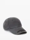Alexander Wang Distressed Logo Baseball Cap In Grau