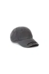 Alexander Wang Distressed Logo Baseball Cap In Washed Asphalt