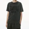 Alexander Wang Logo Print T-shirt In Faded Black