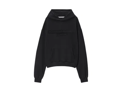 Pre-owned Alexander Wang Distressed Logo Hoodie In Magnet