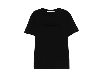 Pre-owned Alexander Wang Distressed Logo Short Sleeve Tee Shirt In Black