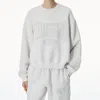 Alexander Wang Distressed Logo Sweatshirt In Dirty White