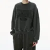 Alexander Wang Charcoal Cotton Blend Oversize Sweatshirt In Faded Black
