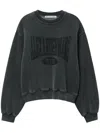 Alexander Wang Charcoal Cotton Blend Oversize Sweatshirt In Schwarz
