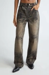 ALEXANDER WANG ALEXANDER WANG DISTRESSED OVERDYED MOTO BALLOON JEANS