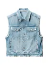 Alexander Wang Distressed Oversized Vest In Blue