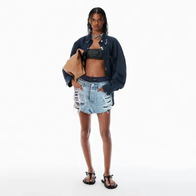 Alexander Wang Distressed Pre-styled Denim Skirt