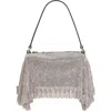 Alexander Wang Divina Crystal Mesh Pochette Top Handle Bag In Silver