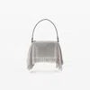 Alexander Wang Divina Pochette Crystal Mesh In White