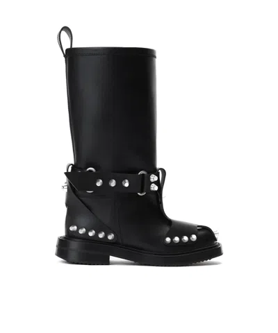 Alexander Wang Dixon Leather Buckle Boots In Black