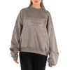 Alexander Wang Logo-embossed Metallic-finish Sweatshirt In Gray