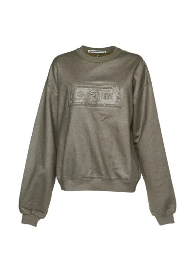 Pre-owned Alexander Wang Dollar-embossed Sweatshirt In Green