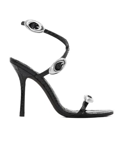 Alexander Wang Leather Sandals With Croco Print In Multi