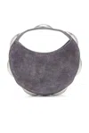 Alexander Wang Dome Circular Denim Printed Leather Bag In Asphalt